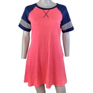 Camisa Mini Shirt Dress Women Small Pink Blue A-line New with Tags Spring Casual